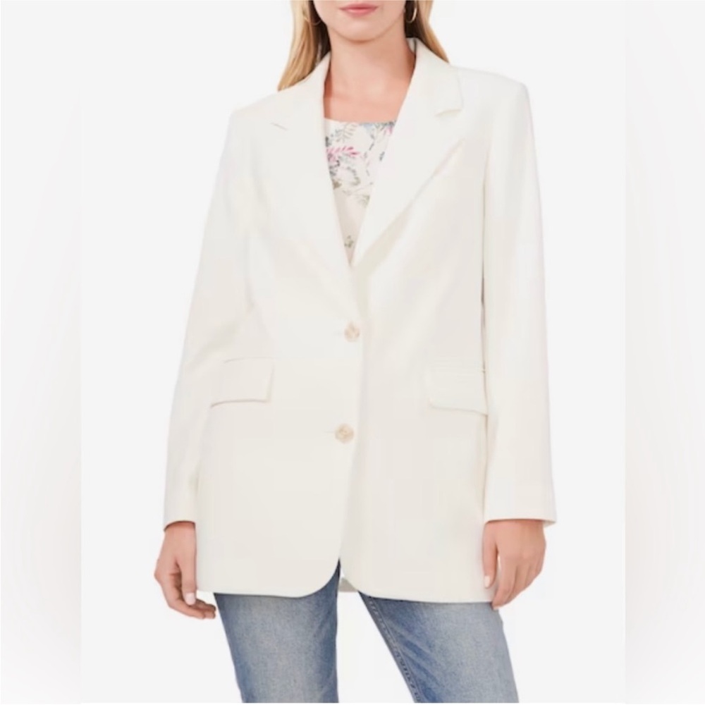 Vince Camuto Women's Cream Single-Breasted Blazer